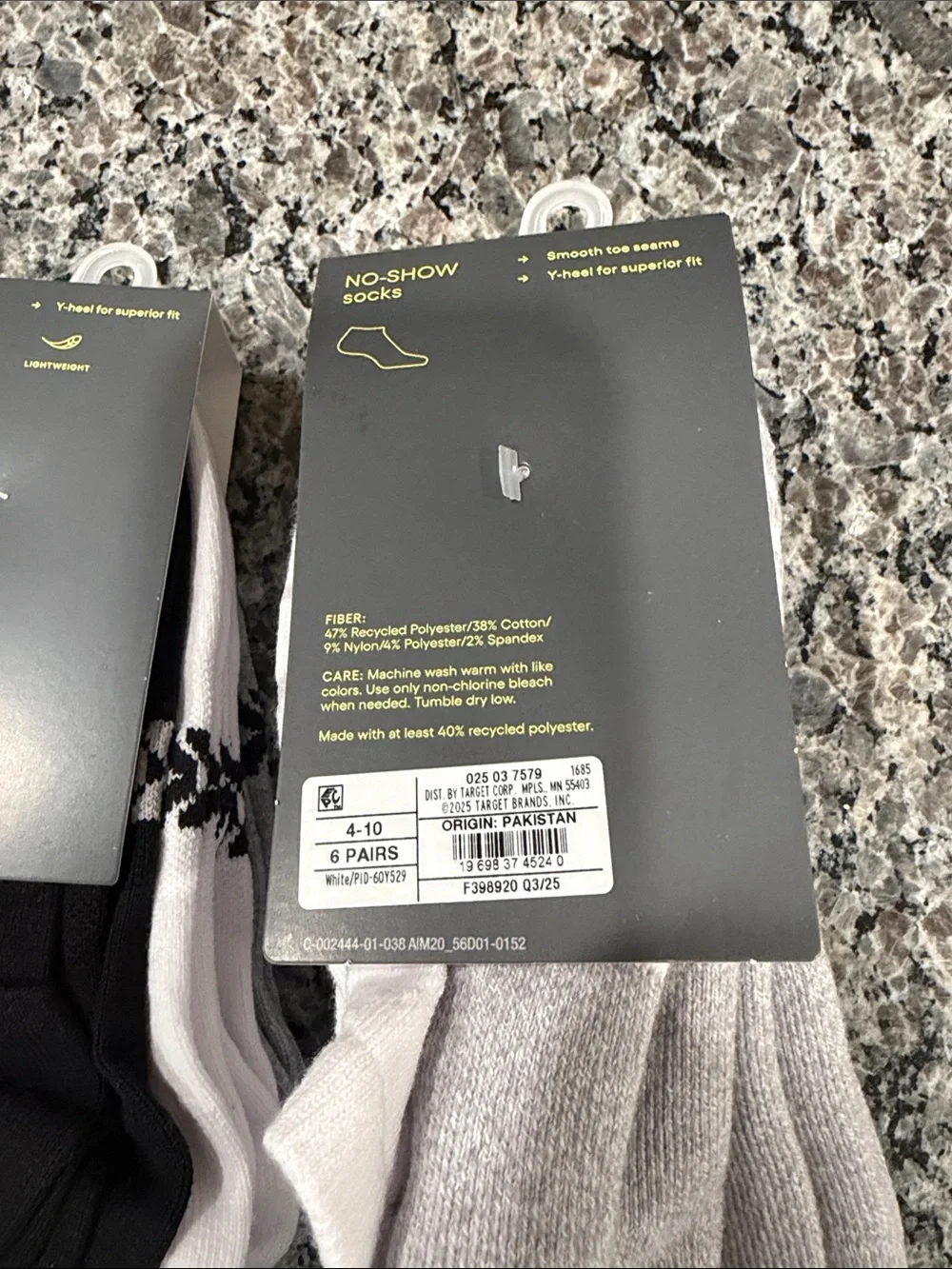 All in motion Women's No-Show Socks - Gray, White & Black (6-Pack)